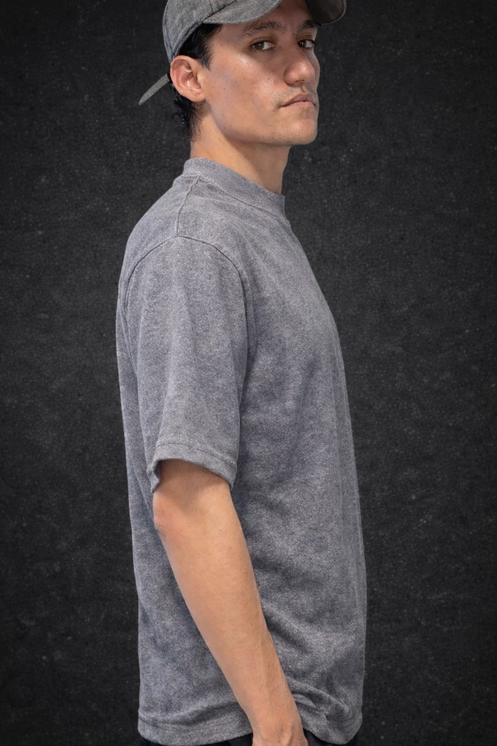 PLAYERA BOXY DE 300G GRIS PERLA STONE WASH - Image 3