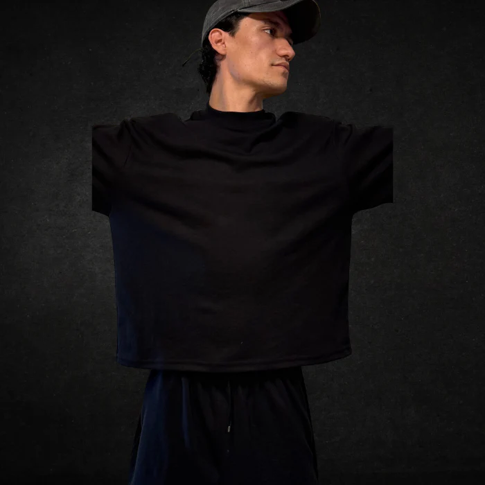 PLAYERA BOXY 300G NEGRA - Image 4
