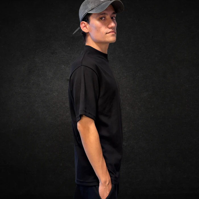 PLAYERA SEMI OVERSIZE 300G NEGRO FRENCH TERRY - Image 3