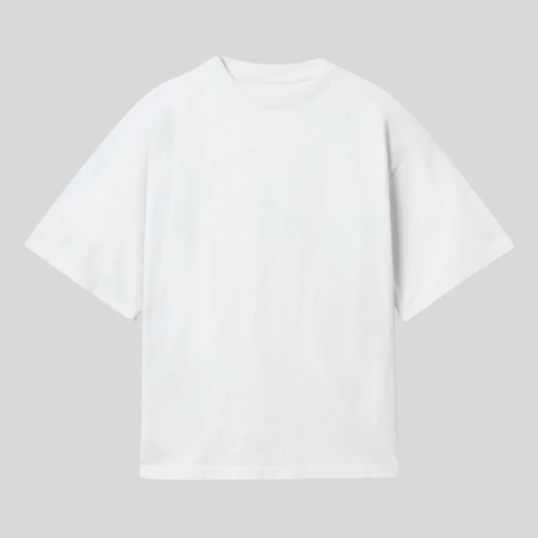 PLAYERA BLANCA SEMI OVERSIZE DE 300G FRENCH TERRY - Image 3